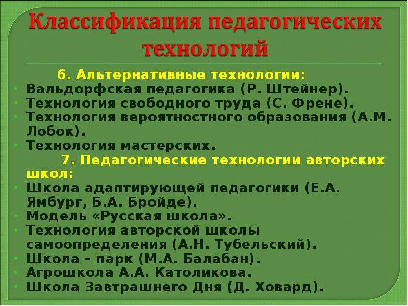 Технология свободного труда с френе презентация