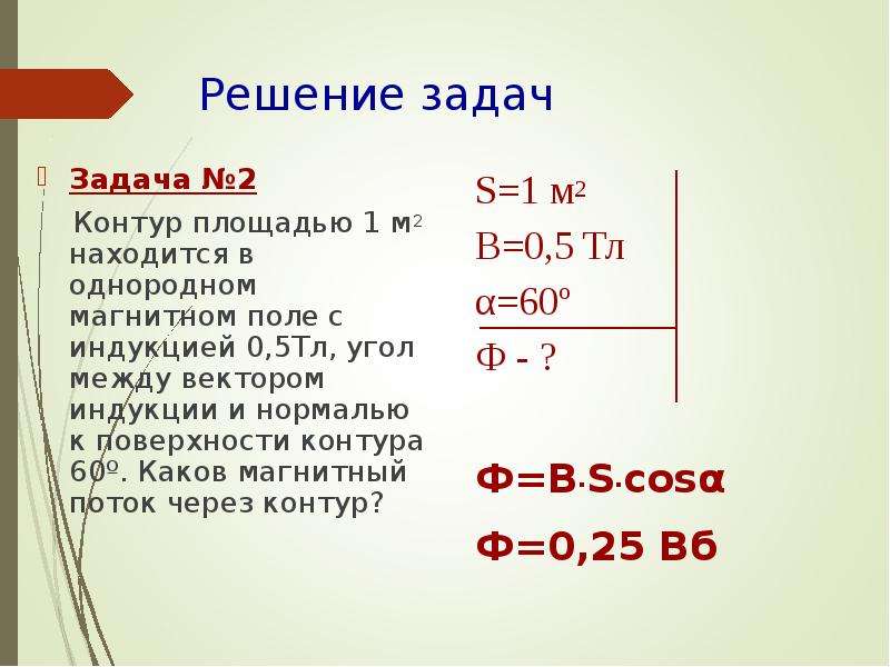 Магнитный поток через контур площадью