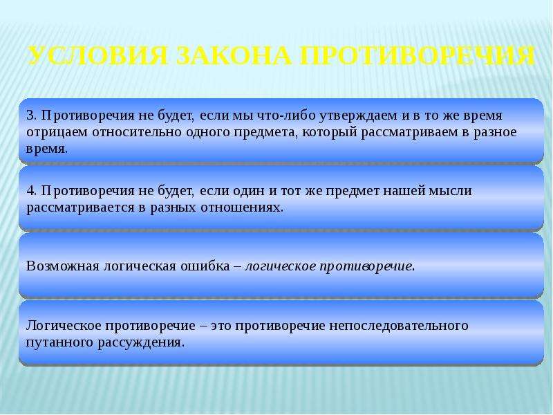 Закон противоречия в логике. Противоречие в логике. Закон противоречия примеры. Условия закона противоречия.