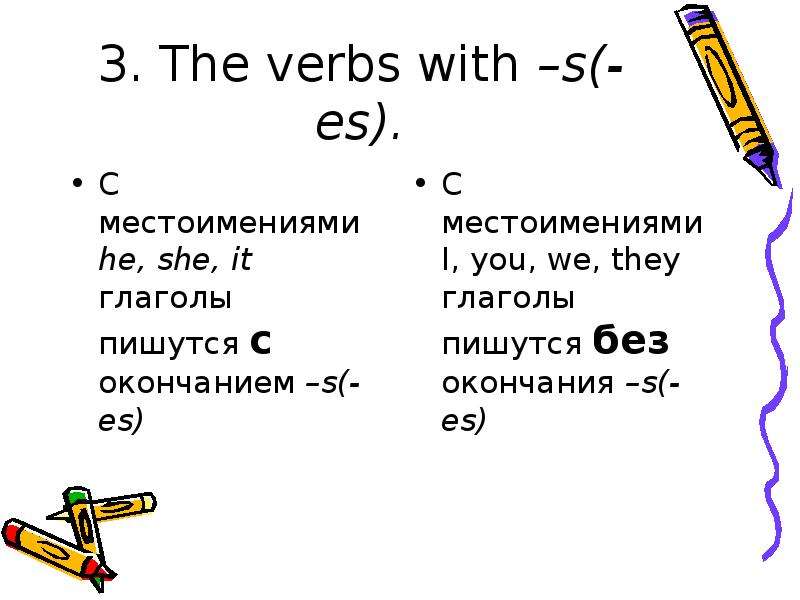 S es. Добавление окончания s es к глаголам в английском языке. Окончание s у глаголов. S на конце глагола в английском правило. S В конце глаголов в английском языке.