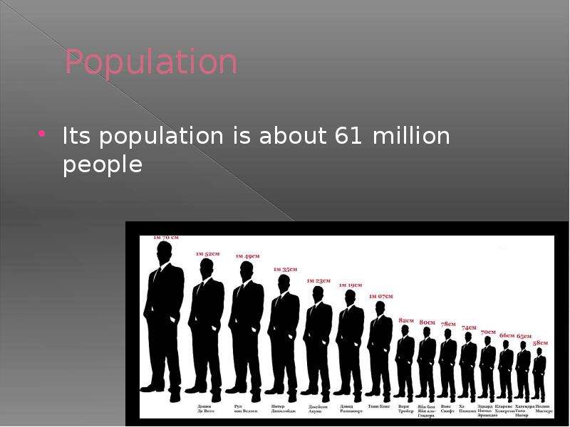 Britain's population is more than million people.