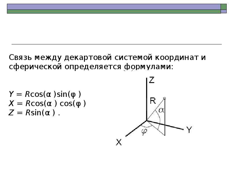 Уравнение декартовых координатах. Декартовая цилиндрическая сферическая система координат. Связь декартовых и цилиндрических координат. Сферические координаты из декартовых. Прямоугольная и сферическая системы координат.