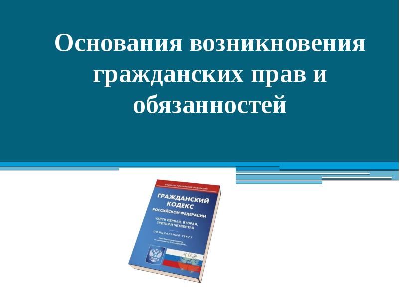 Схема основания возникновения гражданских прав и обязанностей