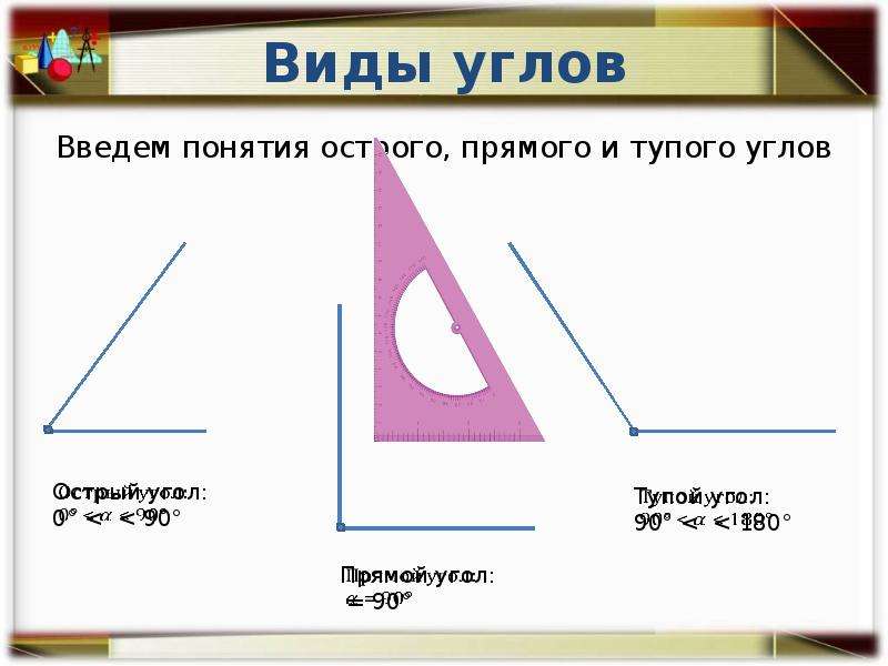 Рисунок острого угла. Острый и тупой угол. Острый тупой и прямой углы. Острые тупые и прямые углы. Понятие острого тупого и прямого угла.