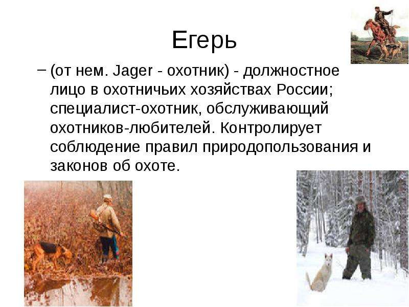 Профессия егерь презентация