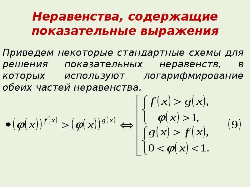 Презентация решение показательных неравенств