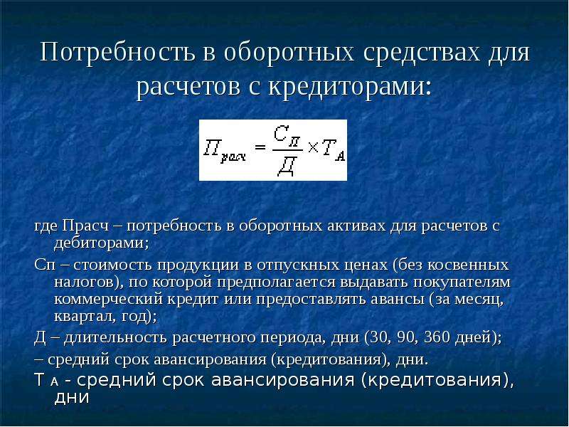 Оборотные средства в бизнес плане это