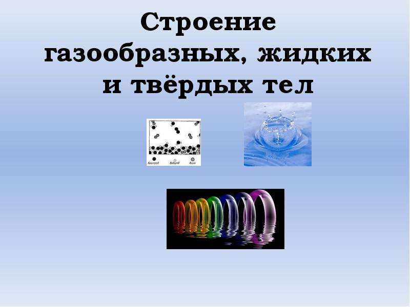 Презентация по теме строение газообразных жидких и твердых тел