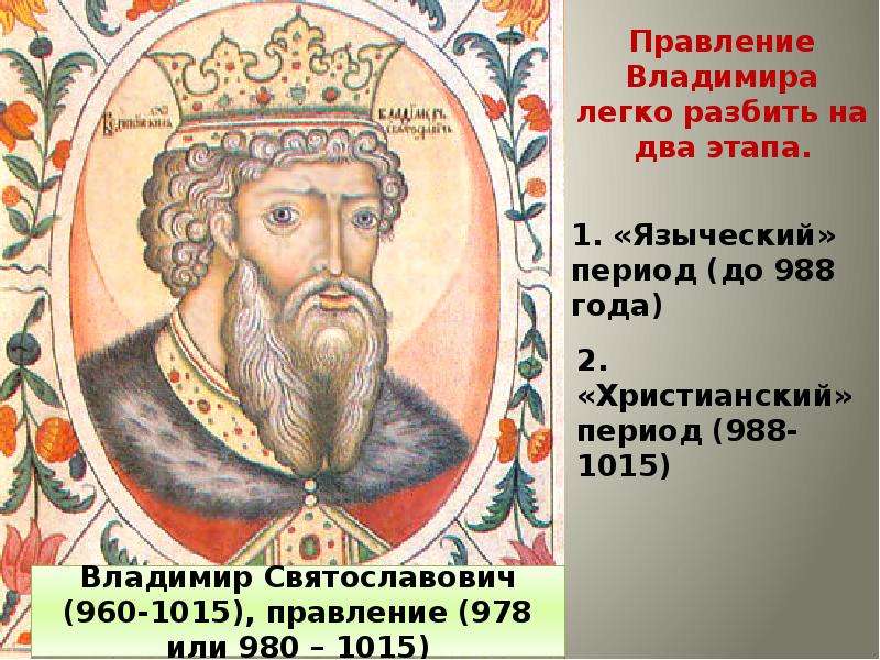 Годы правления владимира. Владимир красное солнышко 978-1015. Владимир Святославич красное солнышко годы правления. Владимира Святославовича (978— 1015 гг.). Князь Владимир Святославович годы правления.