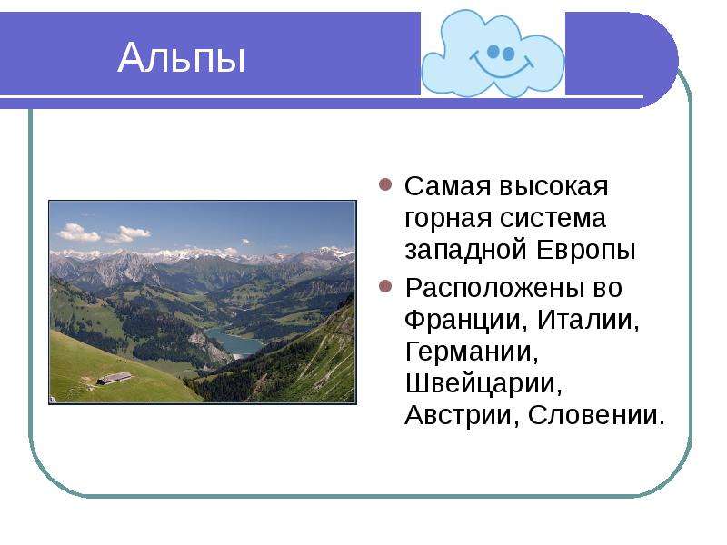 Презентация горы альпы