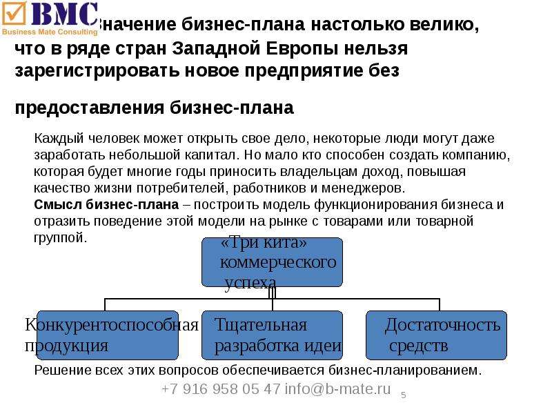 Описание продукта в бизнес плане это