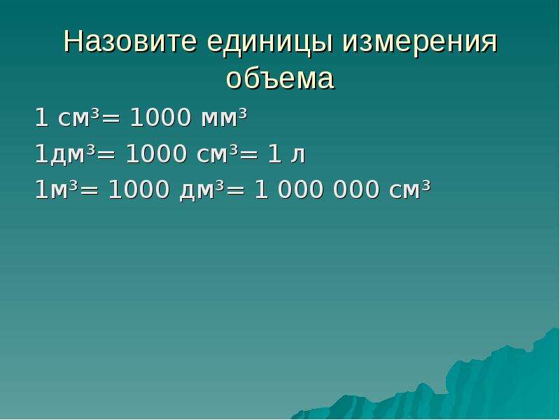 Единицы объема презентация