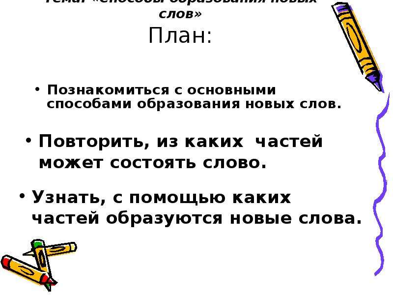 Значение слова урок. Способы образования новых слов 3 класс. Определение слова план. 3 Новых слова. Предложение со словом о замысле.