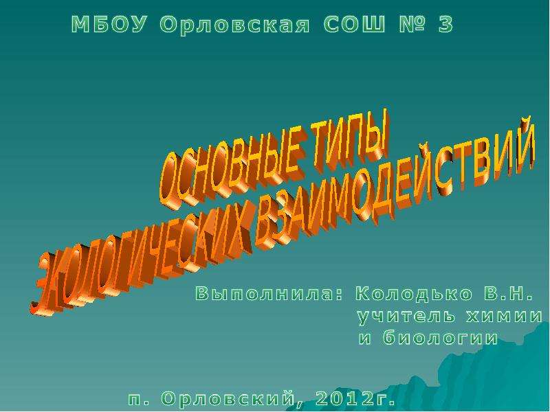 Основные типы экологических взаимодействий презентация 11 класс