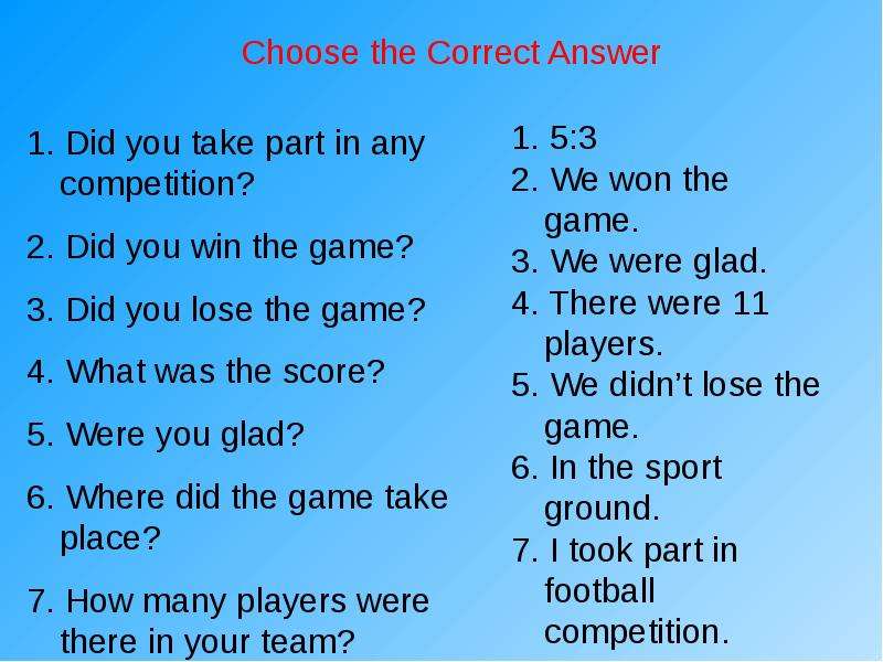 Choose the correct answer. Places where you do Sport.