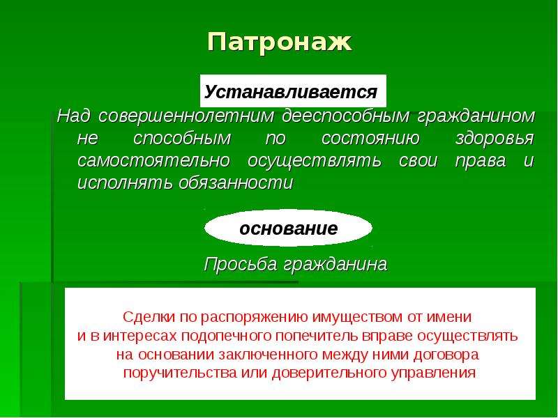 Опека и попечительство гражданское право презентация