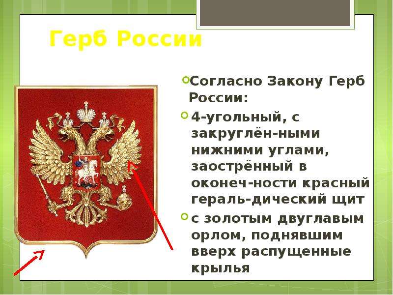 Почему на гербе. Герб РФ С опущенными крыльями. Герб закон. Герб России Орел с опущенными крыльями. Герб России Крылья.