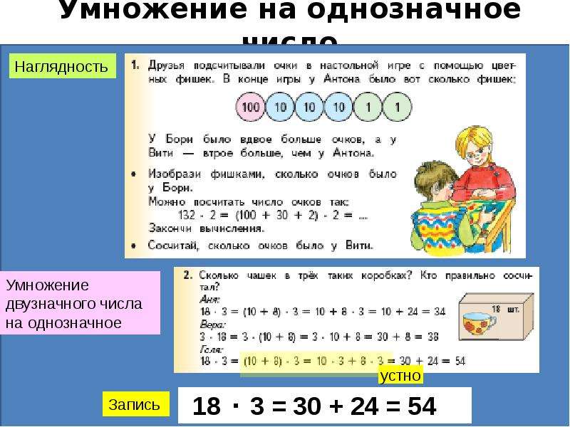 Умножение на двузначное число 3 класс 21 век презентация