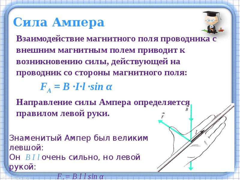 Сила ампера вычисляется по формуле. Сила тока формула через силу Ампера. Как определить силу Ампера формула. Сила Ампера формула 8 класс. Возникновение силы Ампера.