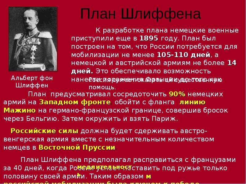 План шлиффена в первой мировой войне это план германского генштаба по ведению первой мировой войны