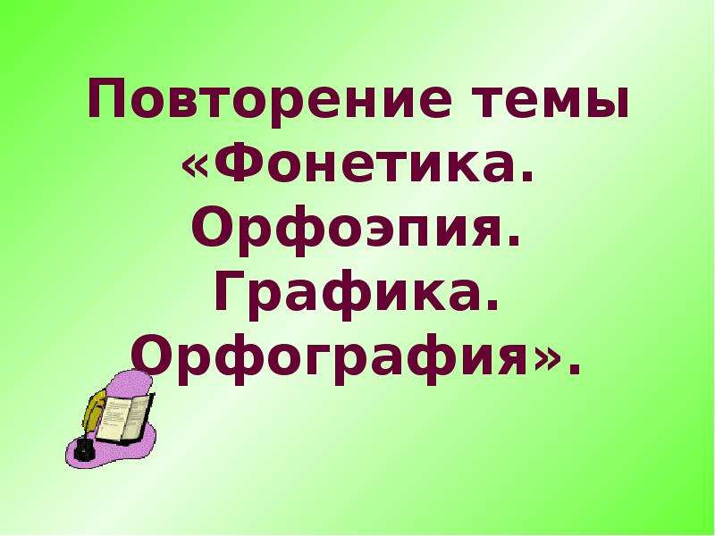 Фонетика орфоэпия 6 класс презентация