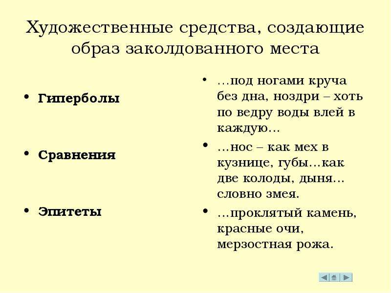 Эпитеты гоголя. Эпитеты в заколдованном месте Гоголя. Гиперболы в заколдованном месте Гоголь. Заколдованное место эпитеты. Художественные средства Заколдованное место.