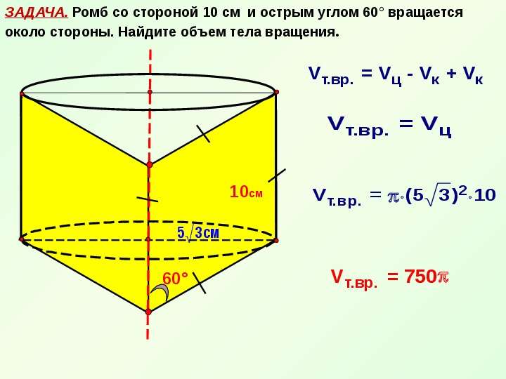 Объем тел вращения - презентация по Геометрии, слайд №6