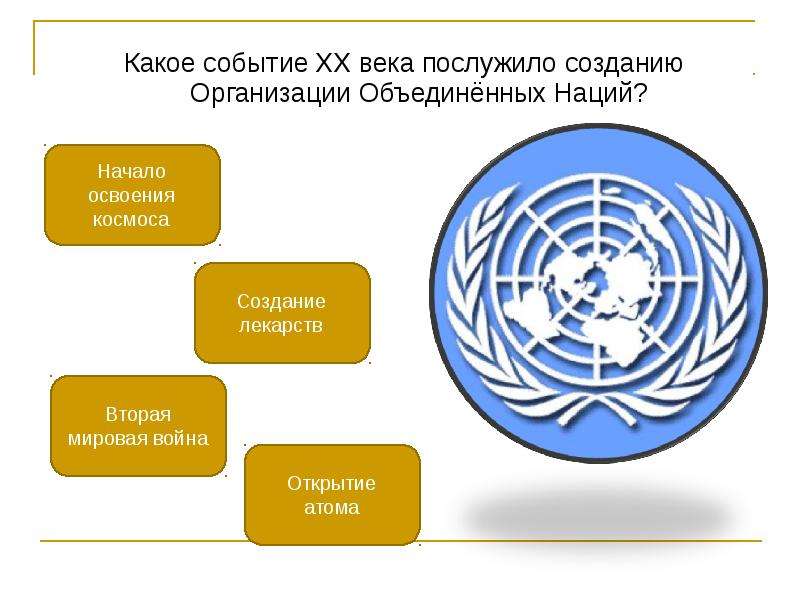 Создания послужило. Какое событие 20 века послужило созданию Объединенных наций. Какое событие 20 века послужило толчком к созданию ООН. Событие которое послужило созданию организации Объединенных наций. Какое событие XX века послужило созданию организации.