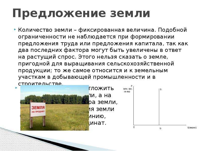 Почва предложение. Спрос на землю это в экономике. Количество земли фиксированная величина. Рынок земли земельная рента презентация. Спрос и предложение земли.