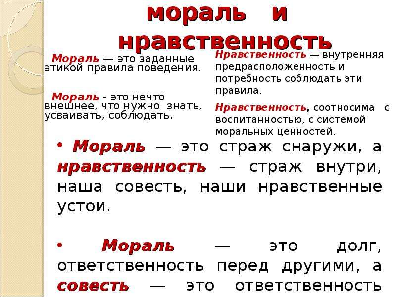 Мораль и нравственность презентация