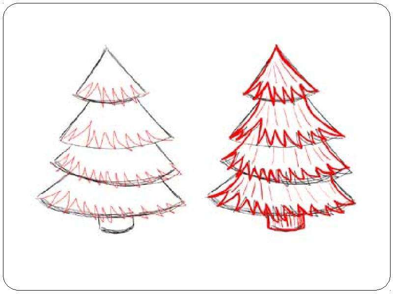 Как рисовать елку поэтапно