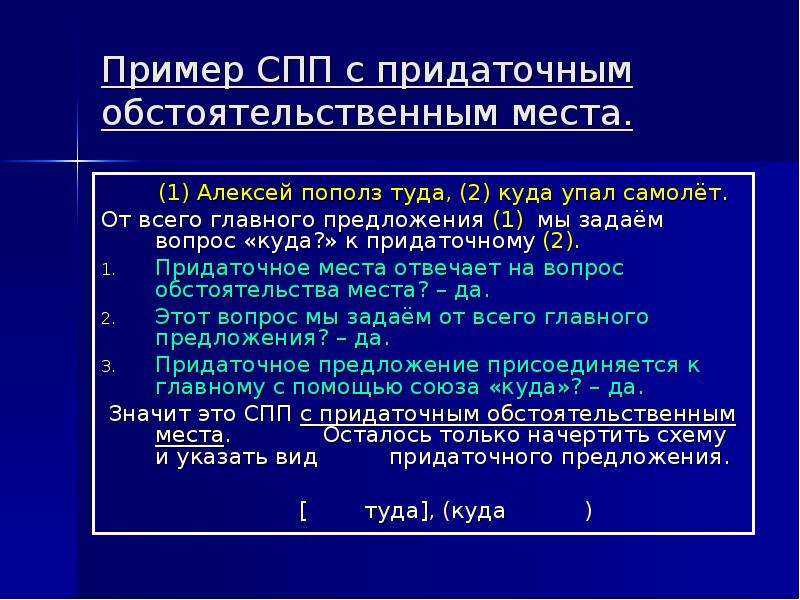 Туда предложение. СПП С придаточными обстоятельственными места. Сложноподчиненное предложение с придаточным обстоятельственным. Придаточные обстоятельственные примеры. Сложноподчиненное предложение с придаточным места примеры.