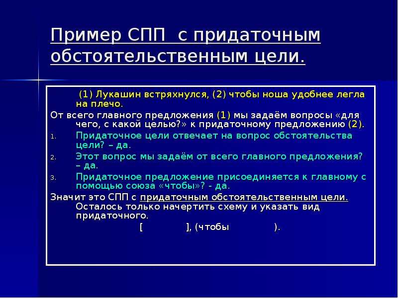 Связи придаточных предложений. СПП предложения с придаточными цели. Сложноподчиненное предложение с придаточным цели. Придаточные обстоятельственные предложения примеры. СПП С придаточными обстоятельственными причины.