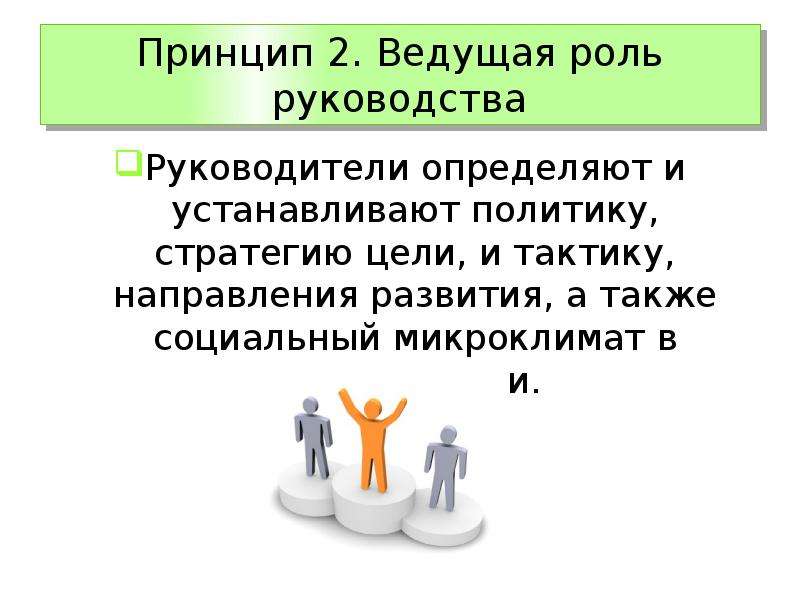 Принадлежит ведущая роль в развитии. Ведущая роль руководства. Принцип роль руководства. Роль ведущего. Картинка ведущая роль руководства.