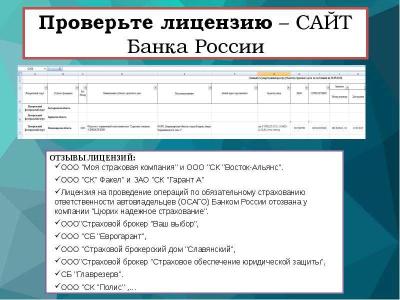 


Проверьте лицензию – САЙТ Банка России
