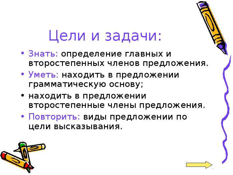 Презентация на тему главные и второстепенные члены предложения