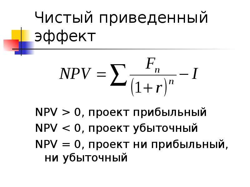 Npv irr инвестиционного проекта