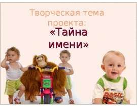 Творческая тема проекта: «Тайна имени»