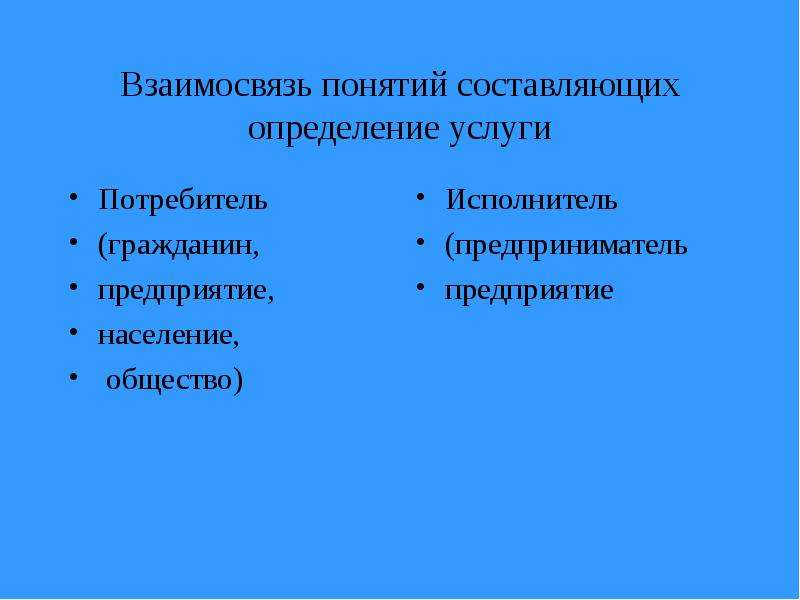 Составляющие определение. Определения взаимосвязь понятий. Потребитель, исполнитель общество. Взаимосвязанные услуги. Составь понятие.