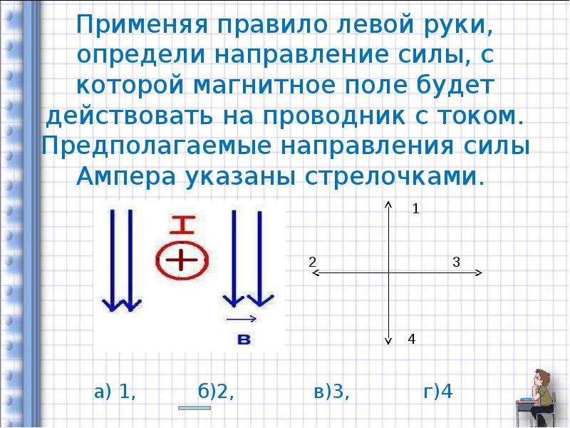 Физика правило левой руки задачи с рисунками с ответами