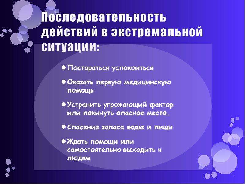 Презентация на тему поведение в экстремальной ситуации в природных условиях