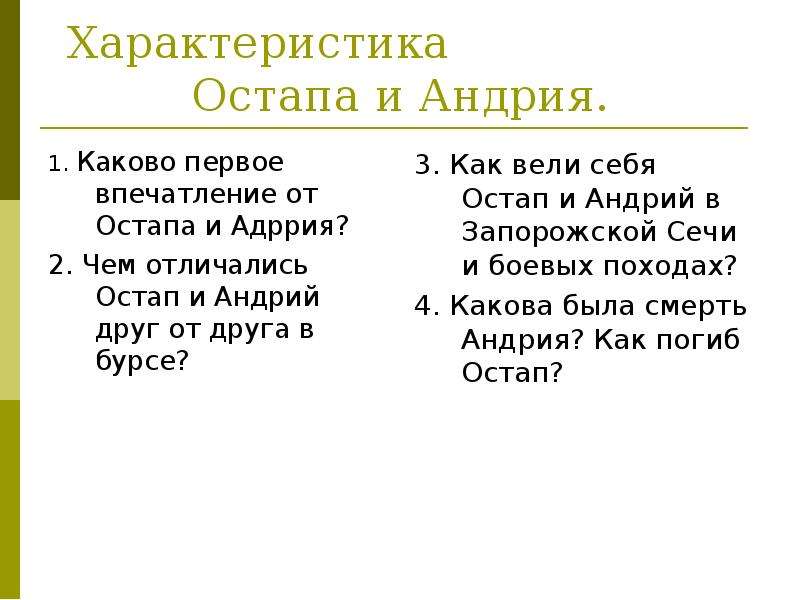 Каков андрий. Характеристика Тараса Остапа и Андрия. Характеристика Остапа и Андрия. Характер Остапа и Андрия. Остап Тарас Бульба характеристика.