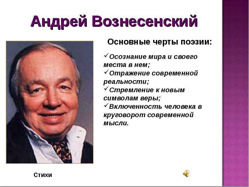 Презентации по творчеству вознесенского