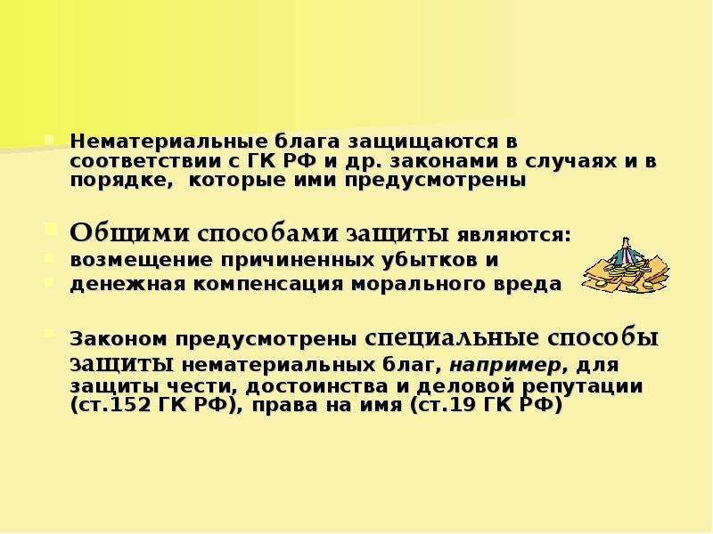 Защита материальных и нематериальных прав причинение и возмещение вреда 11 класс презентация