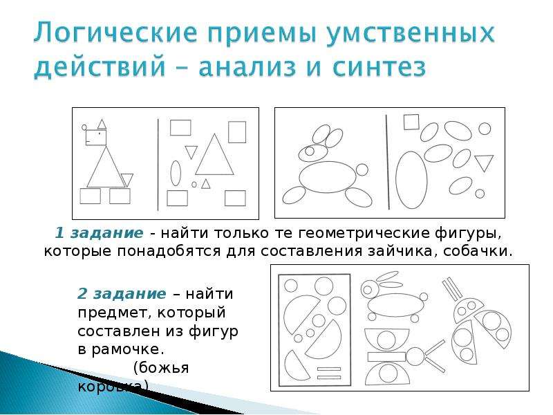 Практическое занятие 3 задание 3. Задания на анализ и Синтез. Задание на развитие мыслительных операций. Логические приемы умственных действий анализ и Синтез. Задания на развитие анализа и синтеза.