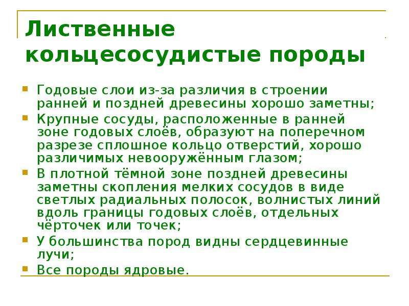 Лиственные породы древесины презентация