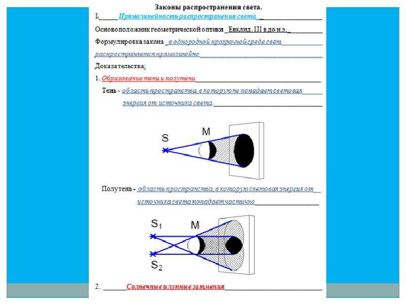 Закон распространения. Прямолинейное распространение света тень и полутень. Законы распространения света 8 класс. Распространение света физика. Формулировка закона распространения света.