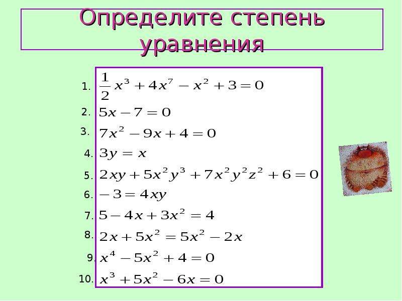 Степень уравнения. Как определить степень уравнения.