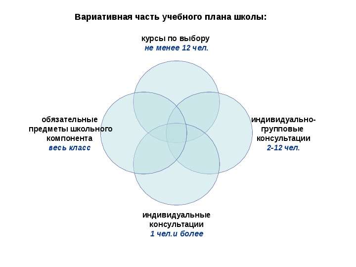 Вариативная часть учебного плана в школе это