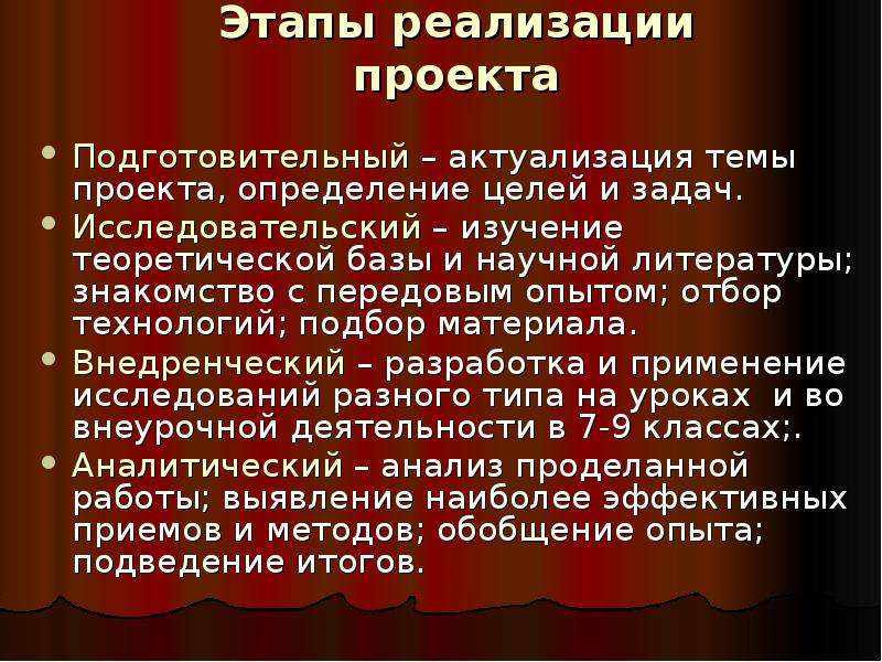 Действия автора. Актуализация проекта это определение. Внедренческий этап проекта это.